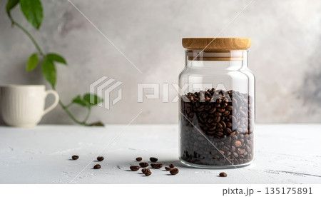 Brown coffee beans with smoke illustration. Brown coffee beans with smoke illustration. 135175891