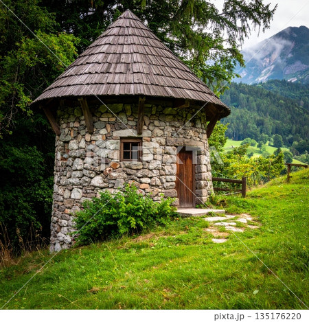 wooden house in the mountains wooden house in the mountains 135176220