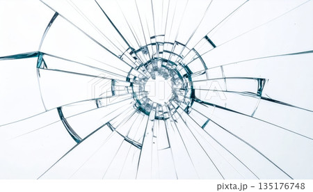 Broken glass, transparent background, shattered. 135176748