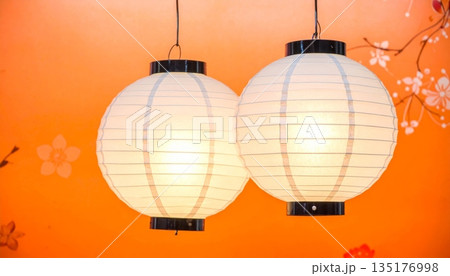 chinese lanterns on the wall 135176998