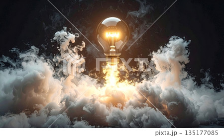 The beautiful light bulb background illustrates an abstract illustration idea.The beautiful light bulb background illustrates an abstract illustration idea. 135177085