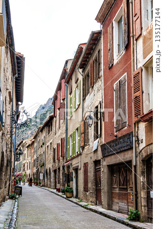 Street scene in Villefranche de Conflent, France in Catalonia Re Street scene in Villefranche de Conflent, France in Catalonia Re 135177144
