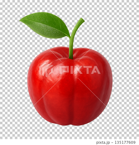 一幅逼真的針葉櫻桃剪紙插圖，背景透明。 135177609