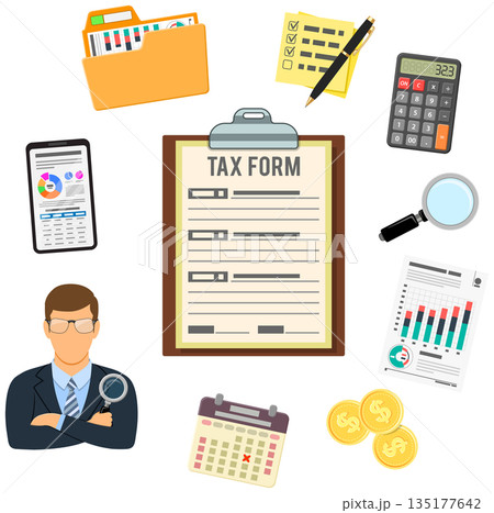 Auditing, Tax process, Accounting Concept Auditing, Tax process, Accounting Concept 135177642