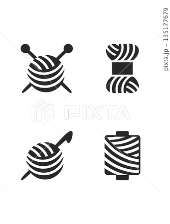 A set for knitting threads and needles. Ball of yarn for knitting and knitting needles vector stock illustration. A set for knitting threads and needles. Ball of yarn for knitting and knitting needles vector stock illustration. 135177679