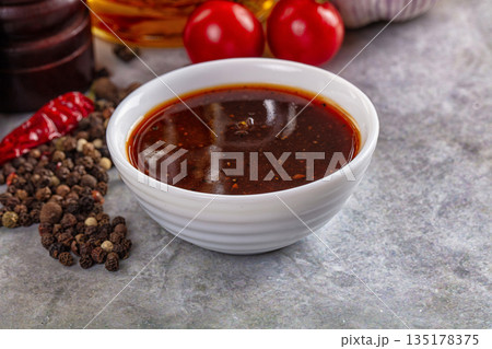 Black pepper sauce for meat 135178375