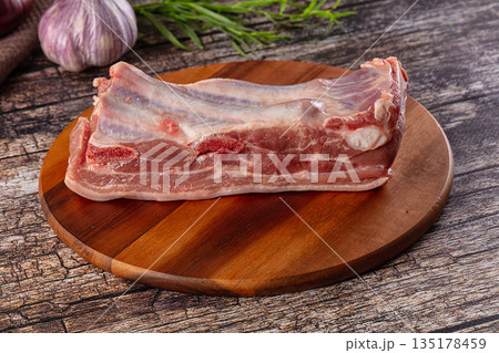 Raw pork spare ribs meat 135178459