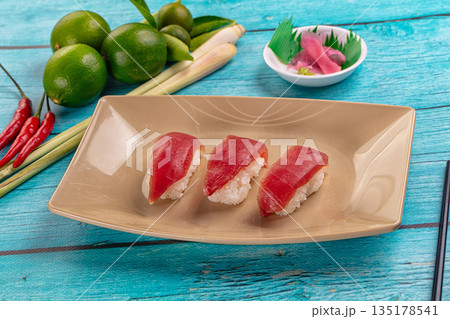 Japanese sushi with tuna fish 135178541