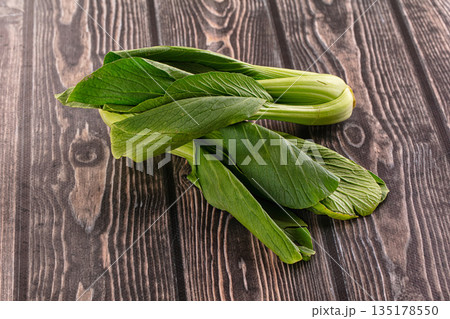 Organic raw green Bok Choy Organic raw green Bok Choy 135178550