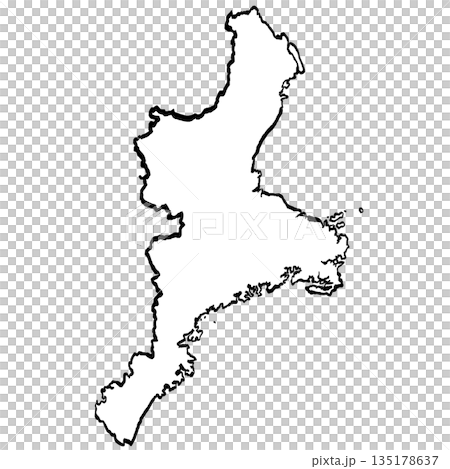 三重縣地圖插圖（筆觸風格） 135178637