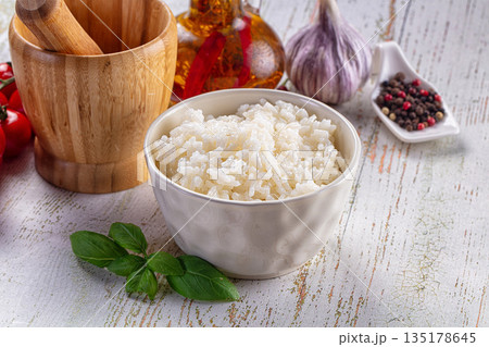 Steamed white rice in the bowl Steamed white rice in the bowl 135178645
