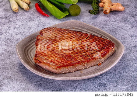 Fried tuna fish fillet steak 135178842
