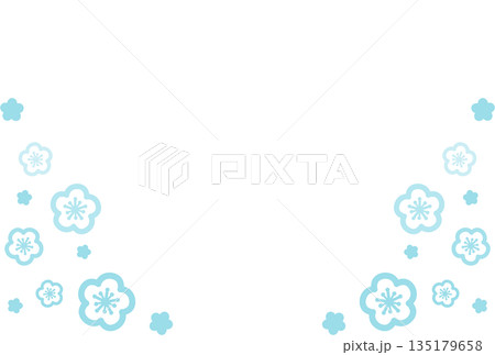 薄い水色の二種の花のシンプルなイラストの背景素材 135179658