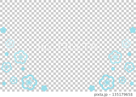 薄い水色の二種の花のシンプルなイラストの背景素材 135179658