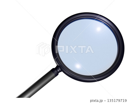 虫眼鏡　ルーペ　（検索イメージにも　Search）透過素材 135179719