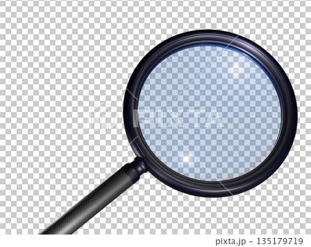 虫眼鏡　ルーペ　（検索イメージにも　Search）透過素材 135179719