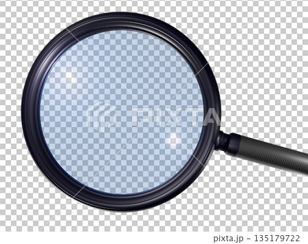 虫眼鏡　ルーペ　（検索イメージにも　Search）透過素材 135179722