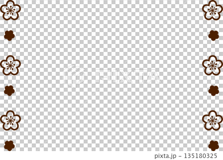 Brown simple flower line frame 135180325