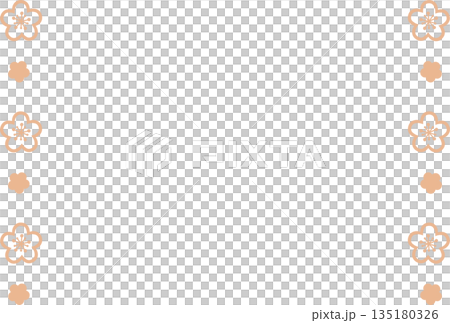 淺橙色簡約花卉線條邊框 淺橙色簡約花卉線條邊框 135180326