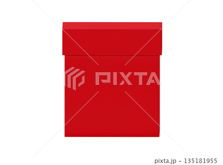 Red box isolated on white background. Bright product package for design Red box isolated on white background. Bright product package for design 135181955