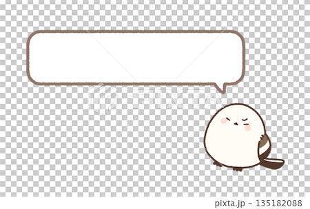 One-line message: Long-tailed tit and speech bubble (angry) One-line message: Long-tailed tit and speech bubble (angry) 135182088