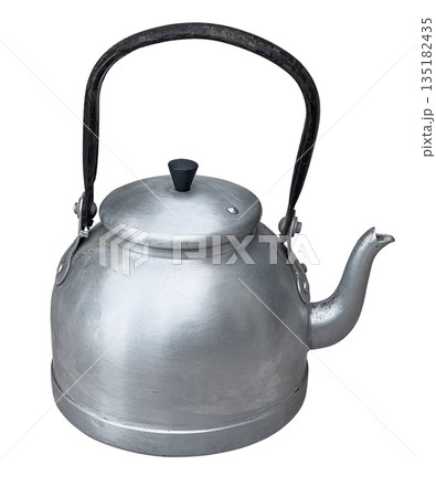 Vintage aluminum kettle for boiling water and making tea 135182435