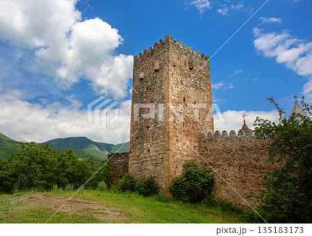 Ananuri fortress medieval tower standing tall in georgia 135183173