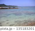 透明度抜群の奄美大島の海とサンゴ礁の浅瀬 135183201