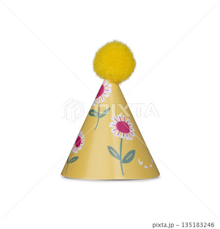 Real photo of party hat on white background Real photo of party hat on white background 135183246