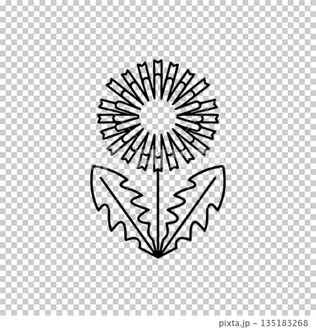 シンプルなタンポポの線画アイコン 135183268