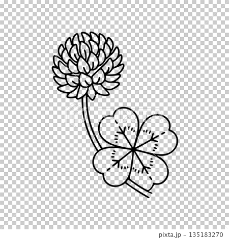 Simple white clover line icon 135183270