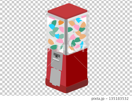 Illustration of a retro Showa-era gachapon machine 135183532