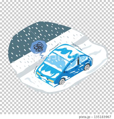 汽車陷在雪裡 135183967
