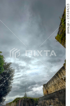 Castle of Sedan, Sedan, Rethel, Ardennes, Grand-Est, France, August, 28th, 2025, A Dramatic Sky 135184213