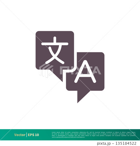 Translation, Translator Icon Vector Logo Template Illustration Design. Vector EPS 10. Translation, Translator Icon Vector Logo Template Illustration Design. Vector EPS 10. 135184522