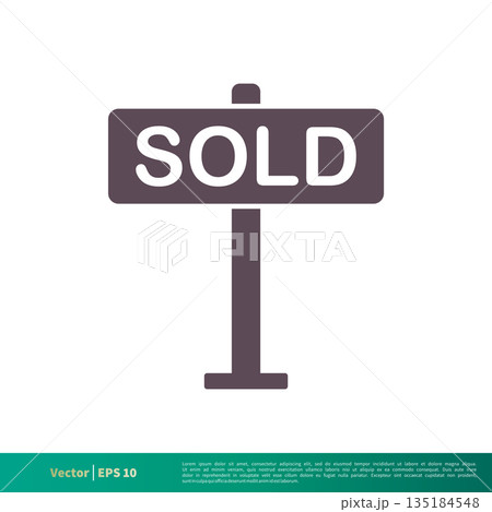 Sold Sign Icon Vector Logo Template Illustration Design. Vector EPS 10. Sold Sign Icon Vector Logo Template Illustration Design. Vector EPS 10. 135184548