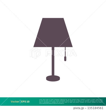 Desk, Table Lamp Icon Vector Logo Template Illustration Design. Vector EPS 10. 135184561
