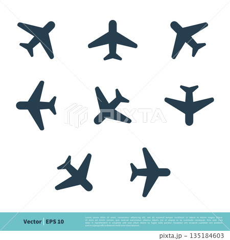 Set Plane Icon Vector Logo Template Illustration Design. Vector EPS 10. Set Plane Icon Vector Logo Template Illustration Design. Vector EPS 10. 135184603