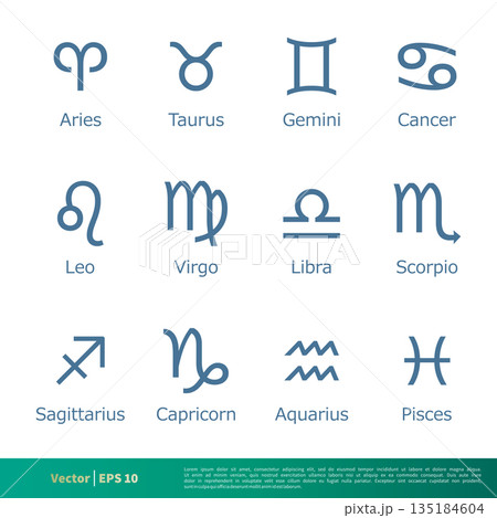 Zodiac Sign Icon Vector Logo Template Illustration Design. Vector EPS 10. 135184604