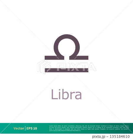 Libra - Zodiac Sign Icon Vector Logo Template Illustration Design. Vector EPS 10. 135184610