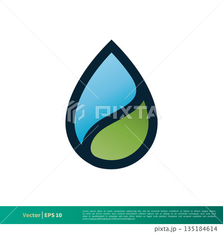 Drop Water Ornamental Icon Vector Logo Template Illustration Design. Vector EPS 10. 135184614