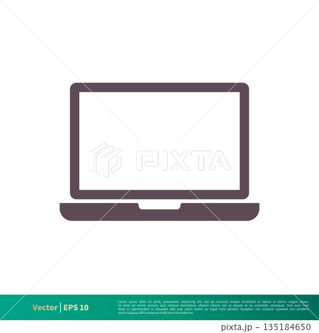 Notebook, Laptop Monitor Display Screen Icon Vector Logo Template Illustration Design. Vector EPS 10. 135184650