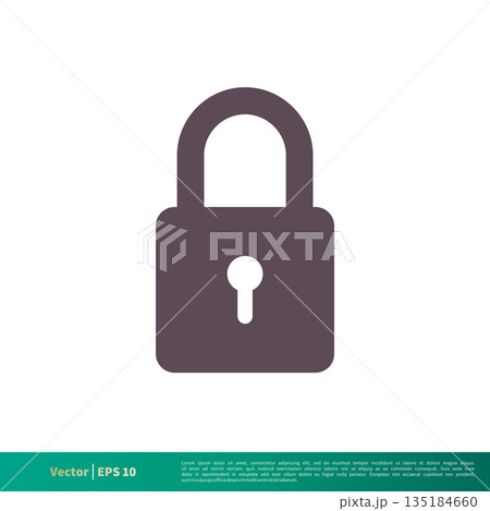 Padlock Icon Vector Logo Template Illustration Design. Vector EPS 10. 135184660