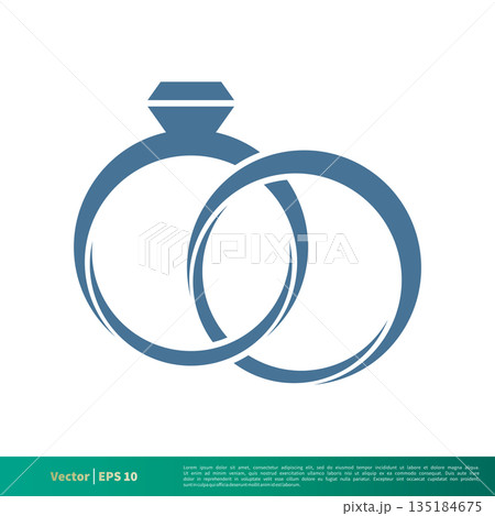 Wedding Rings Icon Vector Logo Template Illustration Design. Vector EPS 10. 135184675