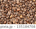 Dark roasted coffee beans 135184708