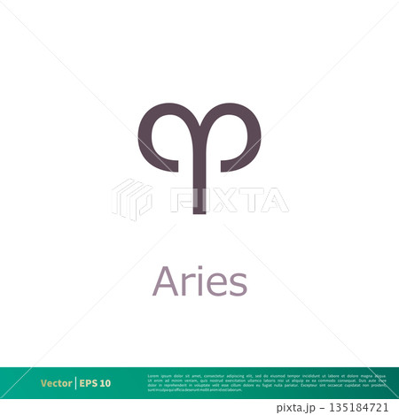 Aries - Zodiac Sign Icon Vector Logo Template Illustration Design. Vector EPS 10. 135184721