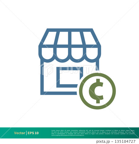 Cent Shop, Store Icon Vector Logo Template Illustration Design. Vector EPS 10. Cent Shop, Store Icon Vector Logo Template Illustration Design. Vector EPS 10. 135184727