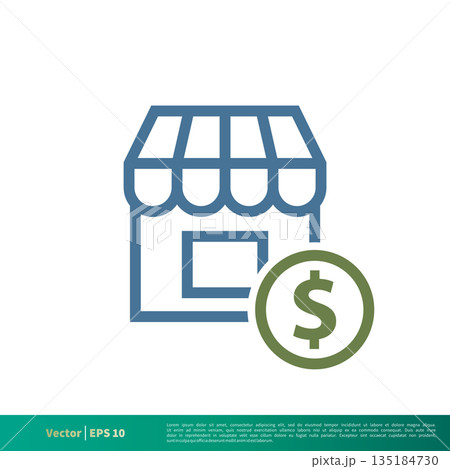 Dollar Shop, Store Icon Vector Logo Template Illustration Design. Vector EPS 10. Dollar Shop, Store Icon Vector Logo Template Illustration Design. Vector EPS 10. 135184730