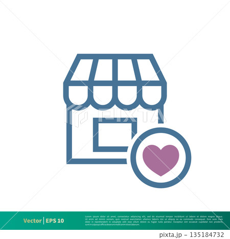 Love Shop, Store Icon Vector Logo Template Illustration Design. Vector EPS 10. 135184732