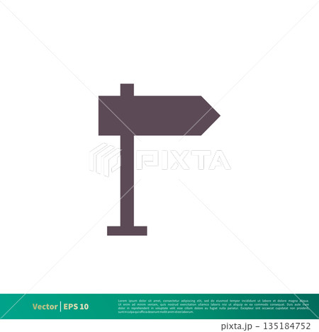 Empty Street Sign Board Icon Vector Logo Template Illustration Design. Vector EPS 10. 135184752